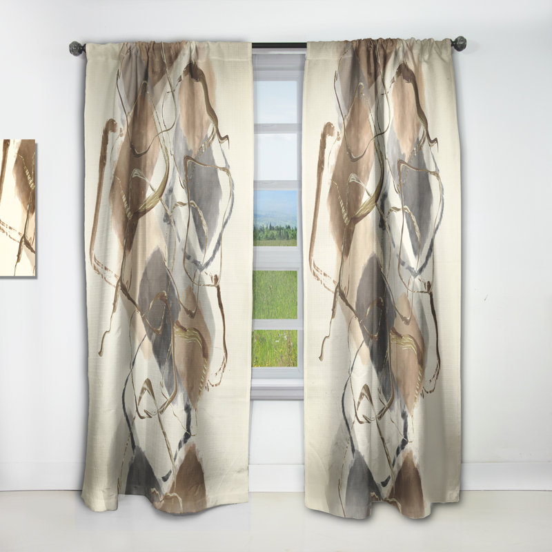 Gold Glam Squares III - Abstract Curtain - Velvet Room darkening - 1 panel, 52"W x 84"L