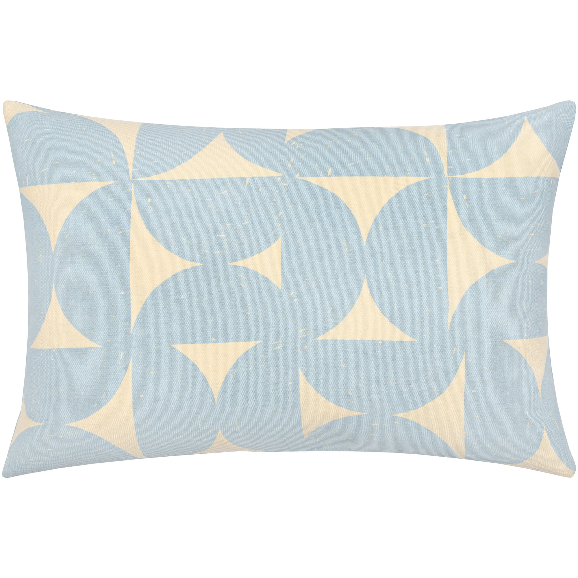 Frenk Geometric Cotton Lumbar Throw Pillow, Light Blue/Beige, Polyester