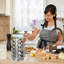 Étagère à épices rotative avec 20 pots en verre vides, tablette de comptoir pivotante à 360 degrés pour la cuisine, avec étiquettes et marqueur pour faciliter le rangement des épices-10607653-10607652
