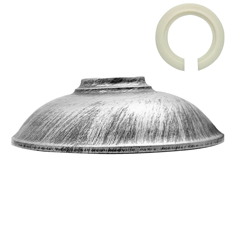 Modern Metal Cone Lamp Shade – E27 Fitting – Ceiling Pendant, Brush Silver