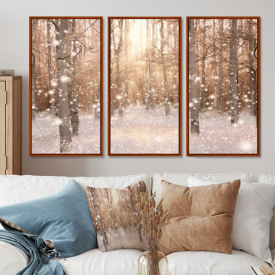 Sparkling Snow Sunshine - Ensemble de décoration murale arbre séquoia