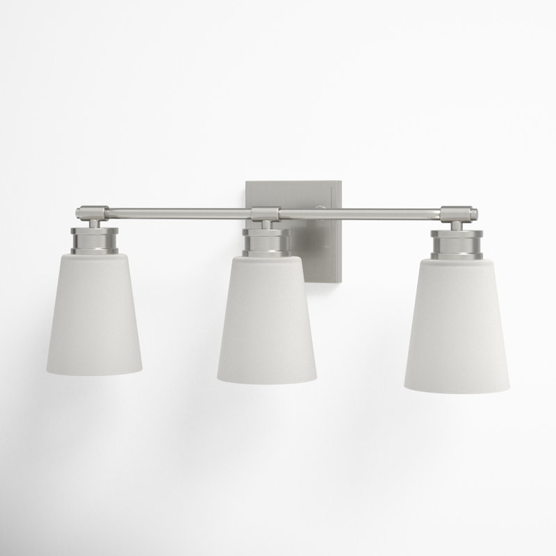 Libre 3 Light Frosted Dimmable Vanity Light, Brushed Nickel
