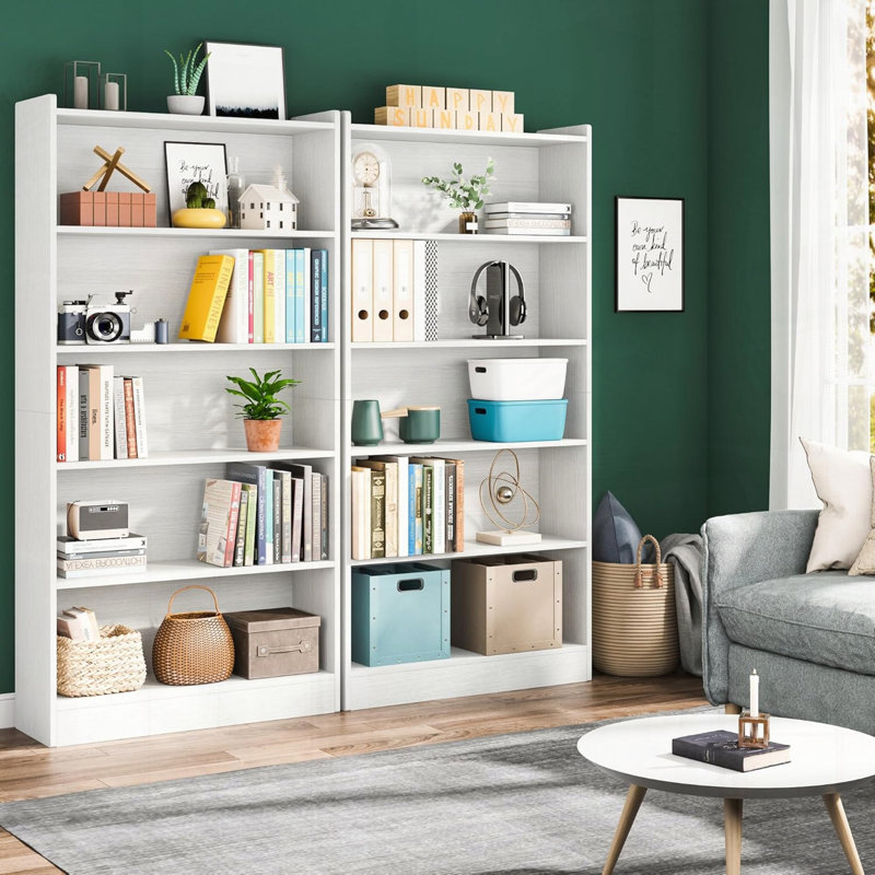 Six-Tier Modern Library Bookshelf Storage Organizer, White