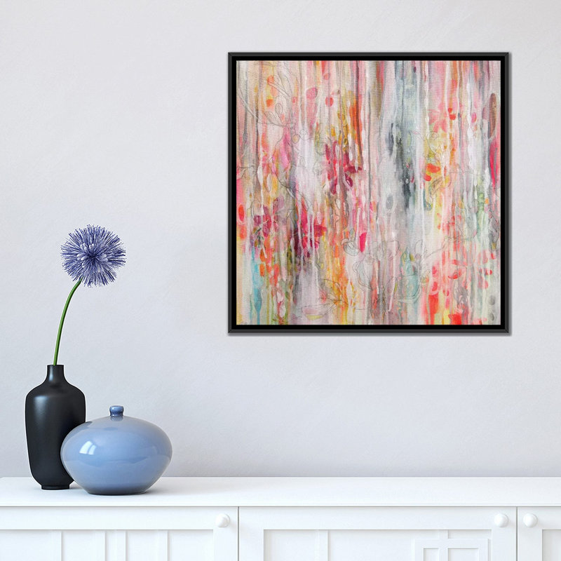 « sparking water » par stéphanie corfee, impression sur toile, H 18 po x l 18 po x P 1,5 po, Toile avec cadre flottant noir