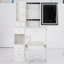 29.2" Small Size Left Drawer Desktop Vanity Table + Cushioned Stool-1639331935