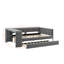 Lit plateforme tapissier pleine grandeur avec tablettes, bureau, lit gigogne et station de charge-205480896
