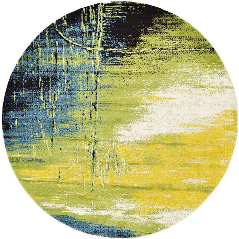 Greydon Abstract Indoor Rug, Round 8'