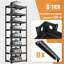 Étagère réglable à 8 niveaux en métal, étagère de rangement l 21,6 po x P 11,8 po x H 84 po