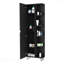 Armoire à linge en miroir, quatre tablettes intérieures, cinq tablettes extérieures - noir-324444878