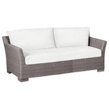 Club 89" Wide Outdoor Wicker Loveseat with Cushions