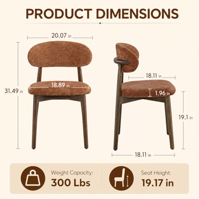 Ensemble de 4 chaises de salle à manger en bois massif avec revêtement en tissu doux pour une assise confortable et un soutien du dos ergonomique, idéal pour les cuisines de ferme et les espaces de vie.