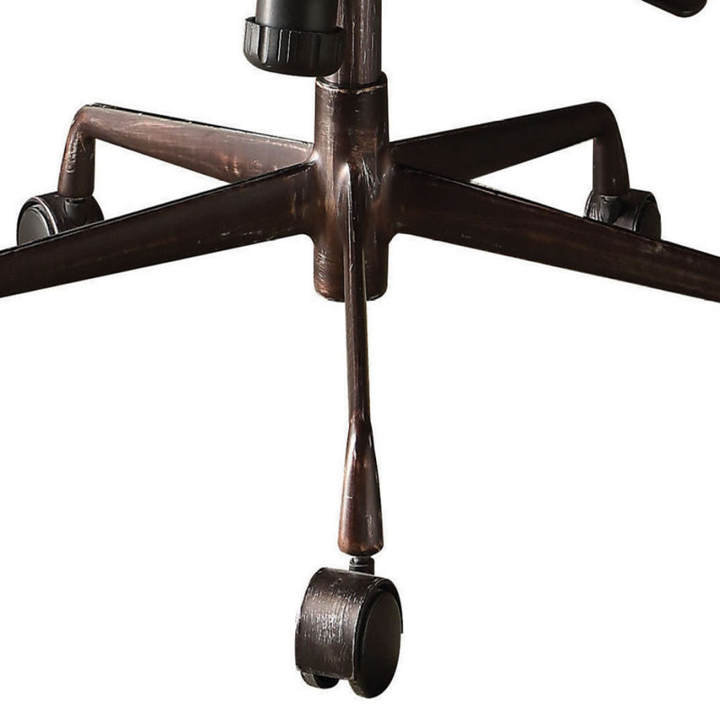 Chaise de bureau pivotante, Similicuir - brun, Noir