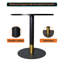 Table de salle à manger ronde en panneau de fibres à densité moyenne avec base en piédestal en acier inoxydable - pouvant accueillir 2 à 3 personnes, table de salle à manger pour la cuisine-114287032-114287038