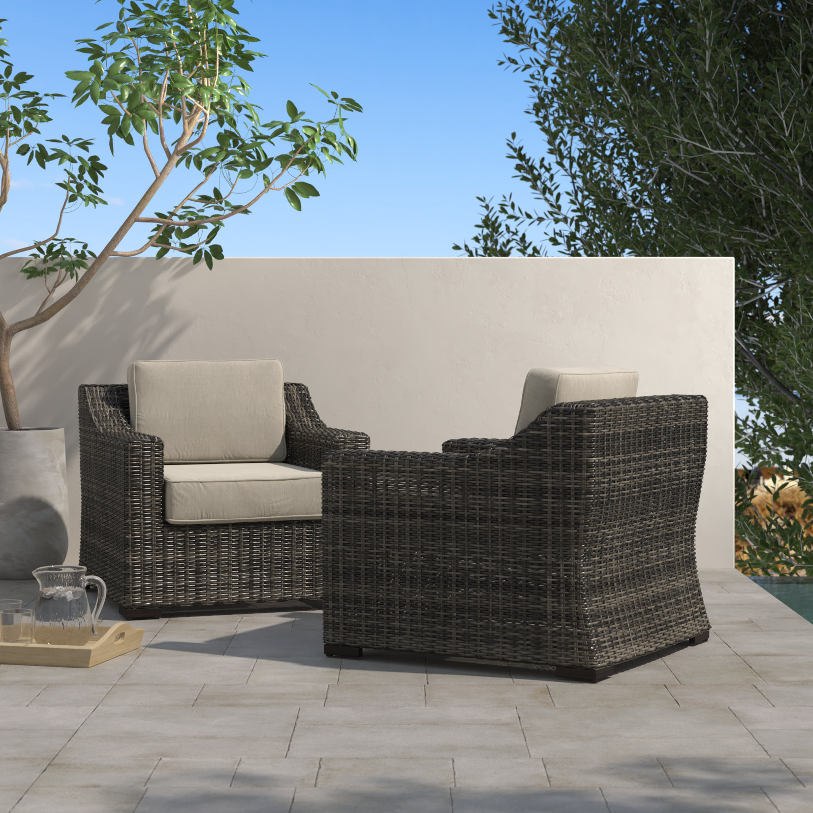 Wicker Outdoor Lounge Chair