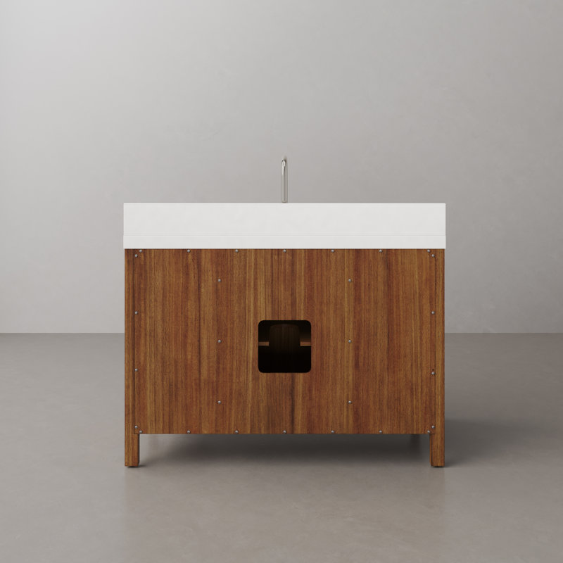Sequoia 48 In. Single Sink Whitebrook Quartz Countertop Bath Vanity in Mango Wood With ORB Faucet, Mango Wood