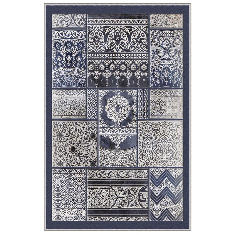 Tapis tissé de qualité supérieure, 5,9 x 9,2 pieds | 100% polyester, 650 g / m² | Pois antibactérien antidérapant en PVC, d'une hauteur de poils de 0,3 po | Lavable à la machine, impression numérique 3D | Parfait pour le salon et la chambre à cou