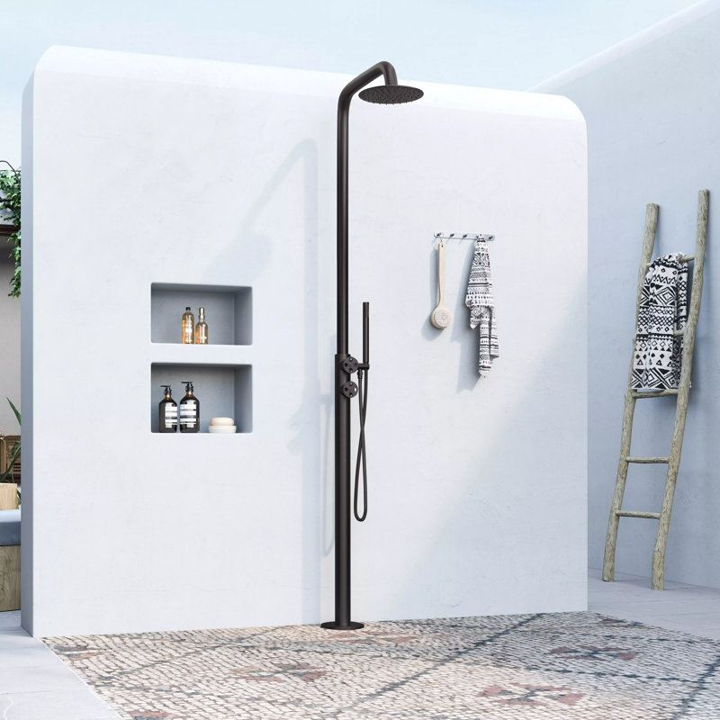 Tinsley Retrofit Shower with Shower Head, Hand Shower, and Hose, Matte Black