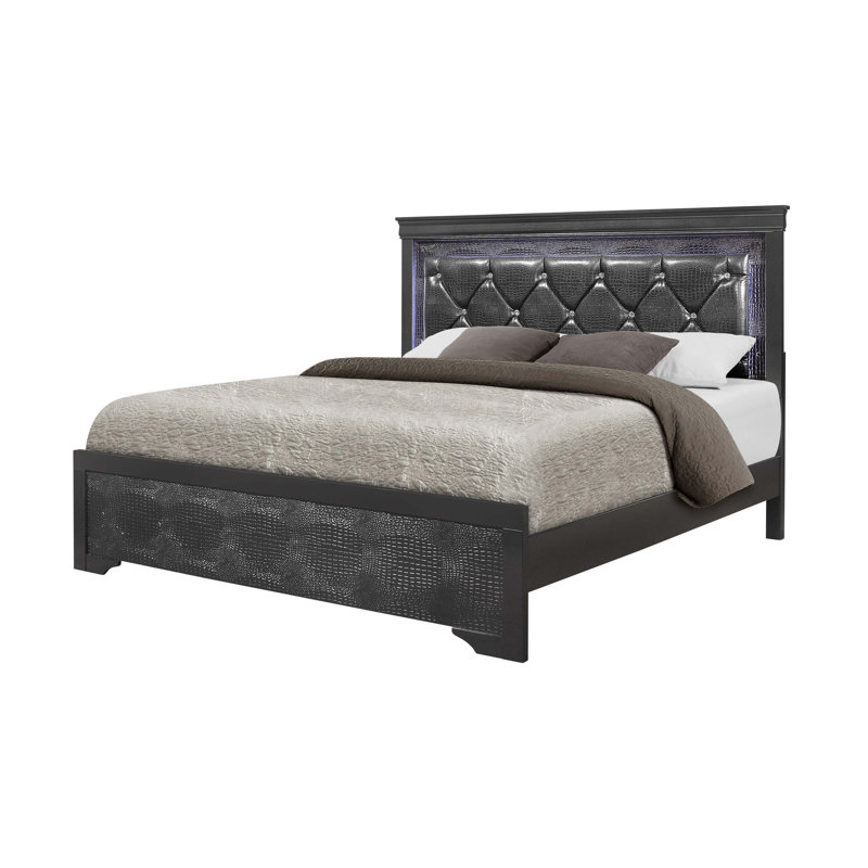 SHAKER METALLIC BED WITH LED