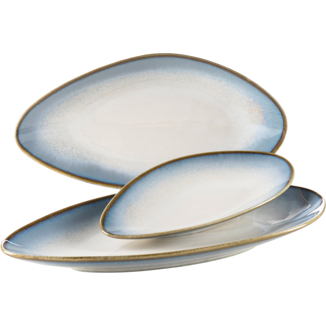 Serving Plate Set 3 pcs Blue