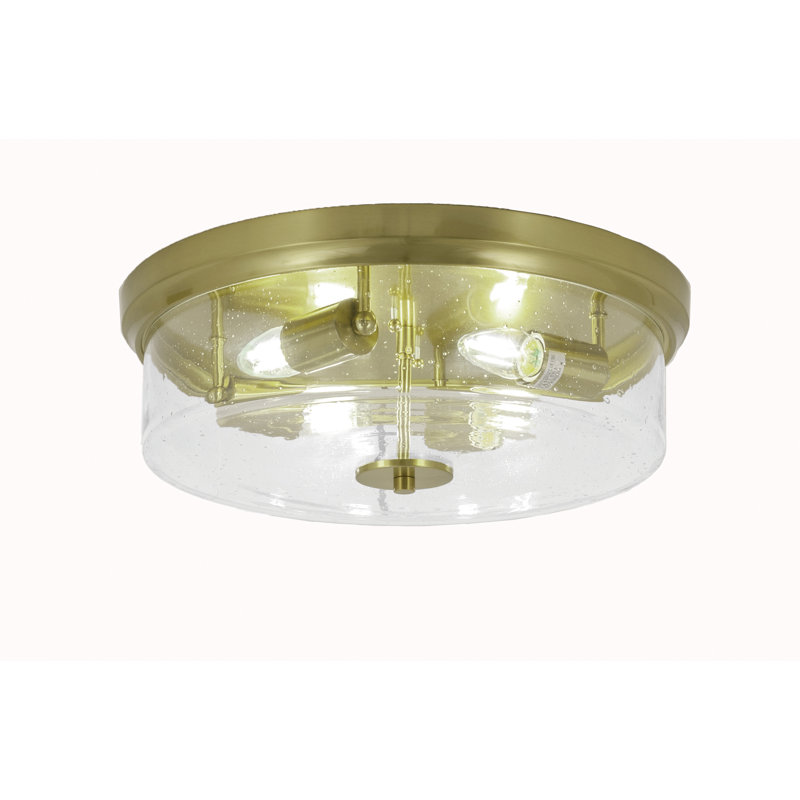 Sandon 17" Flush Mount, 4-Bulbs, With Bubble Glass, Gold