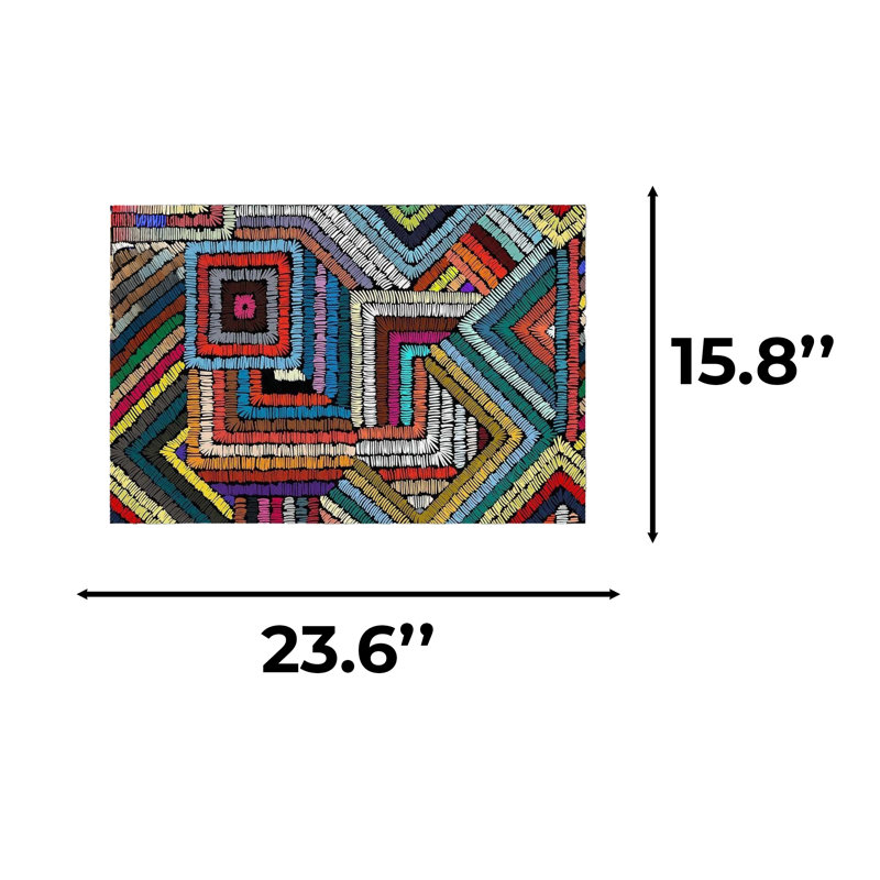Paillasson rectangulaire multicolore avec dessous antidérapant