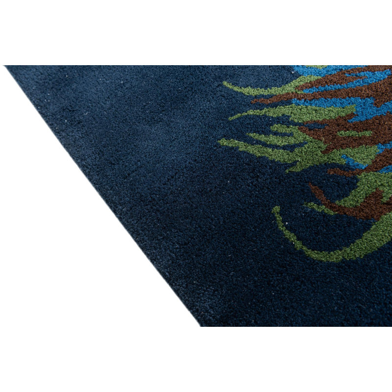Tapis carré bleu marine Noell