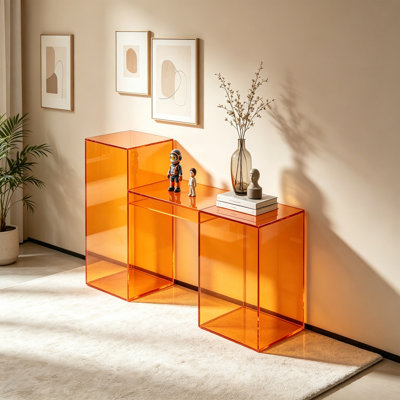 Chic Orange Acrylic Entry Console