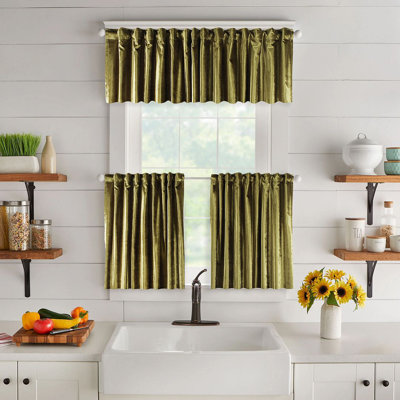 Solid Colour Kitchen Curtain