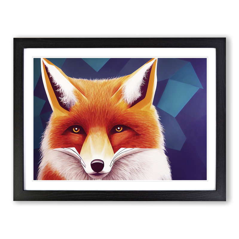 XH1022-8702X Supreme Fox - Single Picture Frame Print, 46cm H x 64cm W x 2cm D, Black