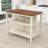 Wilhelmi Wood Stationary Kitchen Island, Rubber Wood Butcher Block Dining Table with Shelves