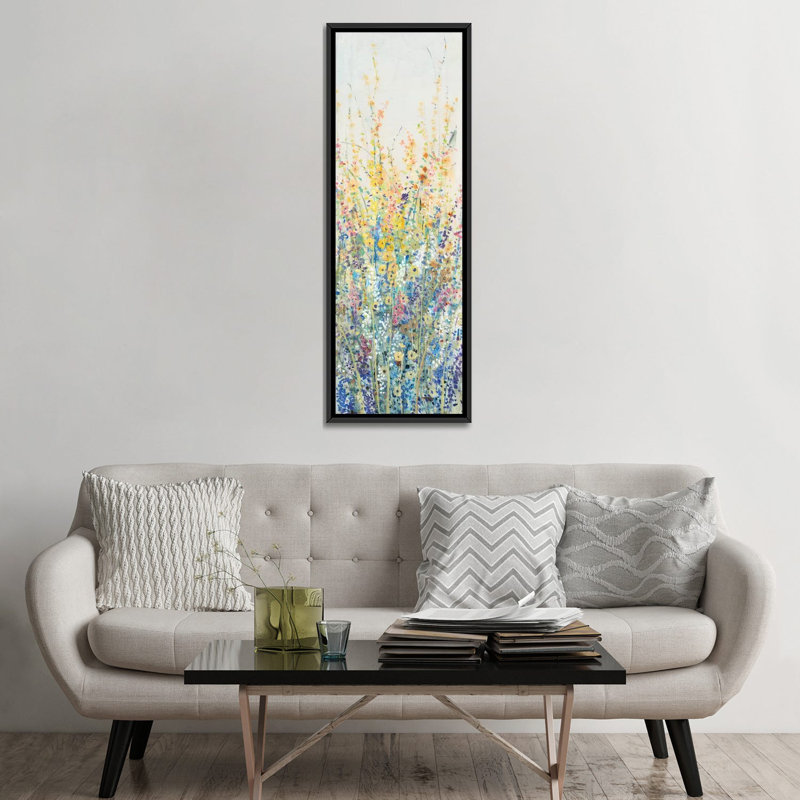 «Wildflower Panel II», reproduction sur toile, H 36 po x l 12 po x P 1,5 po, Toile avec cadre noir