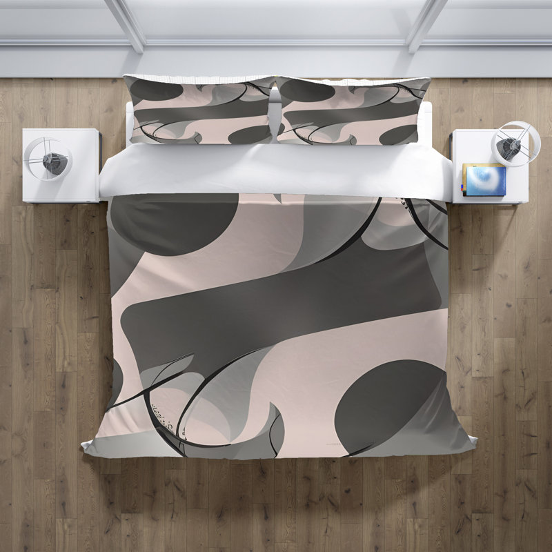 Polyester Abstract Duvet Cover, King Duvet Cover + 2 King Shams