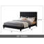Lit plateforme tapissier contemporain avec tête de lit ajustable, lit en similicuir, noir, grand-91956939-91956937