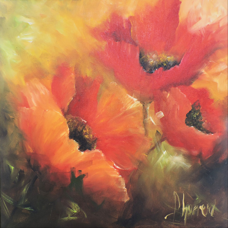 En Rojos - Wrapped Canvas Print, 51cm H x 51cm W