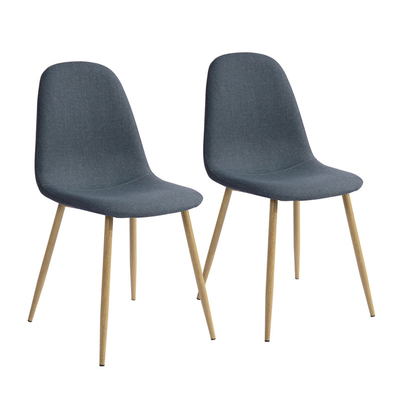 Chaise d'appoint rembourrée Durflinger, Bleu, Hêtre