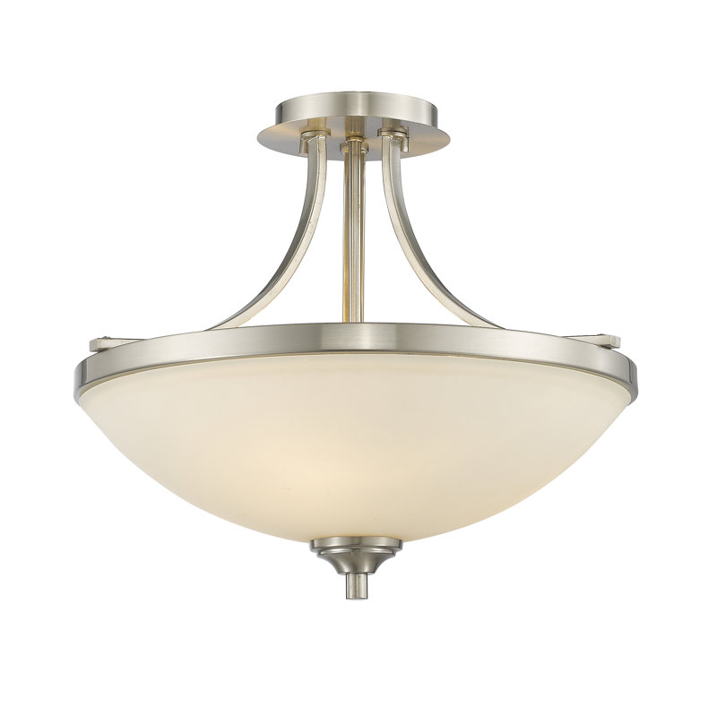 Beegle Glass Semi Flush Mount, Bronze