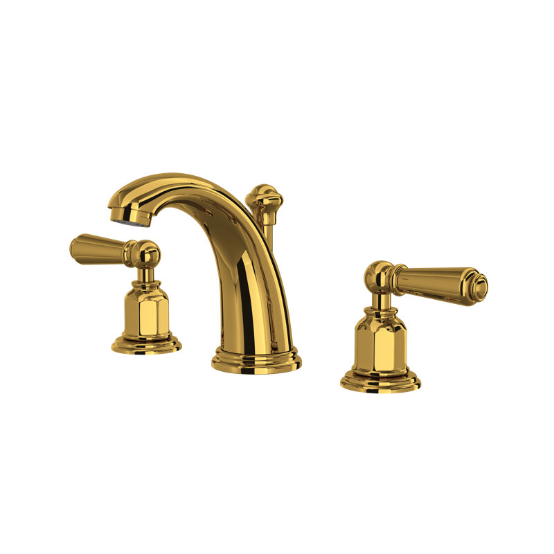 Edwardian™ Widespread Faucet, Unlacquered Brass, Lever
