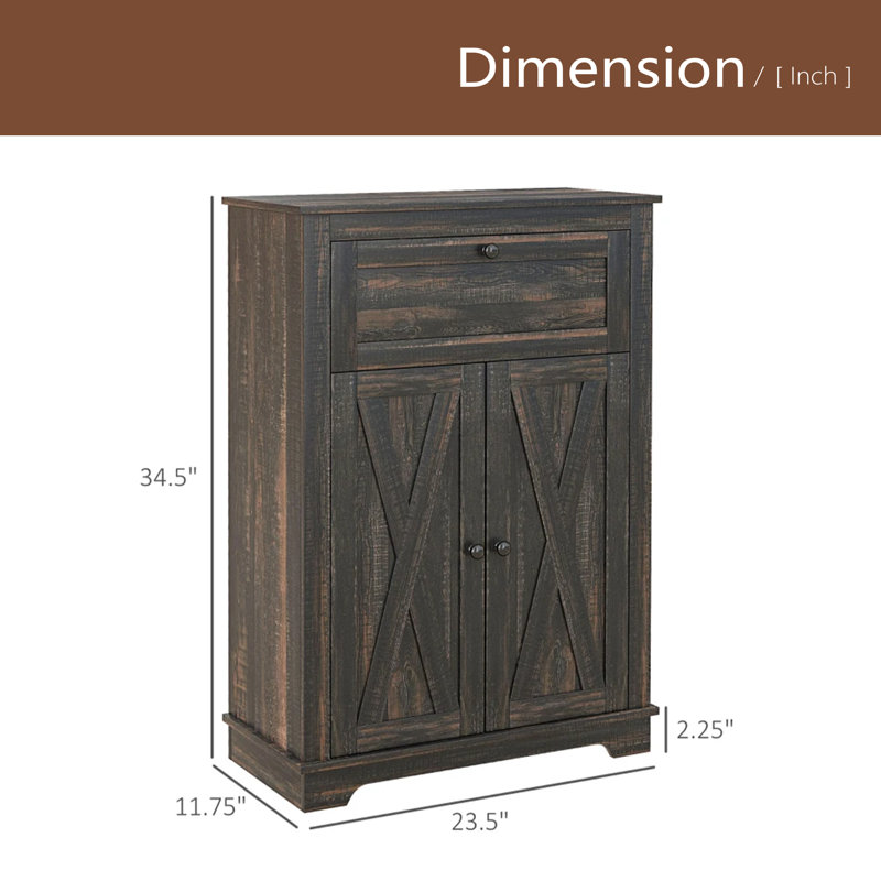Rustic Storage Cabinet,Sideboard Storage Cabinet, Dark Brown