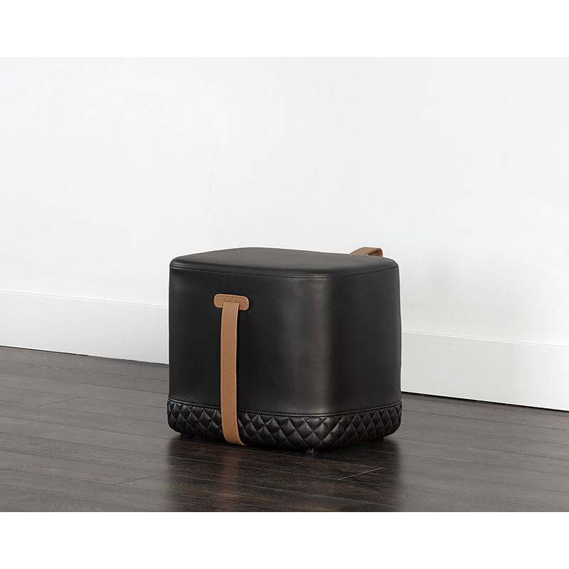 Axio Oval Leather Ottoman