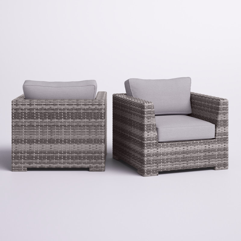 Fauteuil club 2 pièces Letona, Mélange de gris