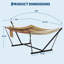 365cm 2 Person Freestanding Double Hammock with Stand, Red&Yellow Outdoor Hammock Equipped with Pillow & Balance Rope, 204kg Load Capacity for Patio Backyard Poolside