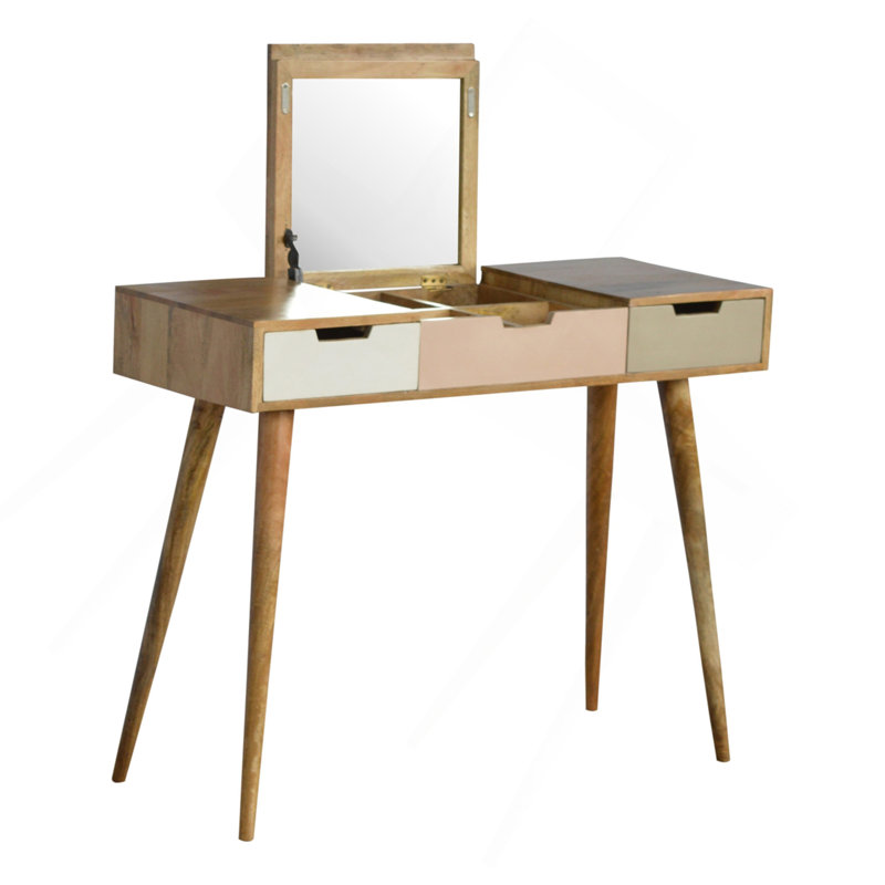 Soild Wood Pink Gradient Dressing Table
