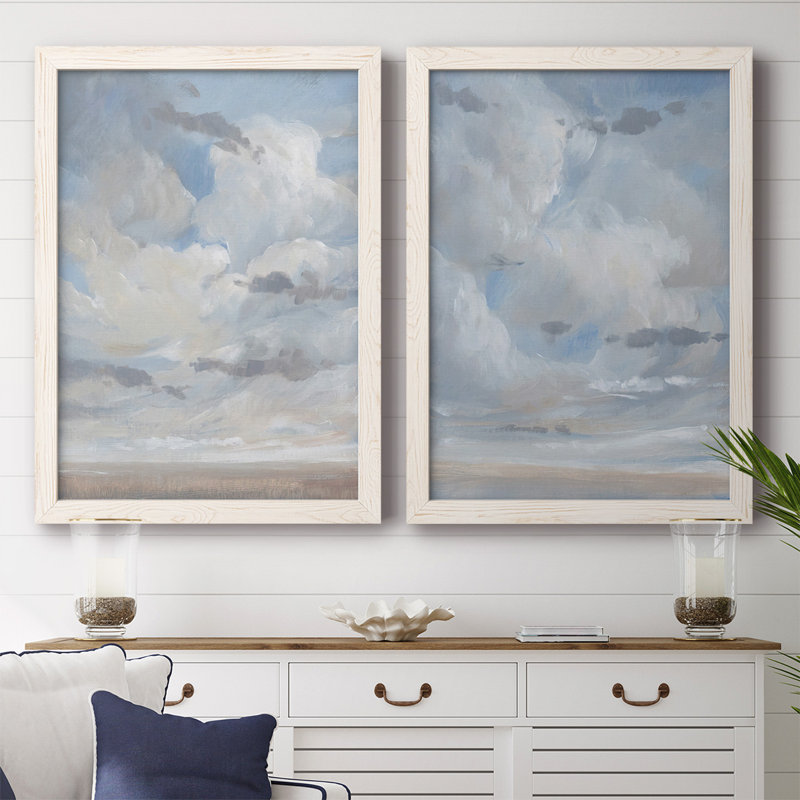 «Sky Blue I», reproduction de photo sur toile 2 pièces, Blanc, H 27,5 po x l 75 po x P 1,5 po