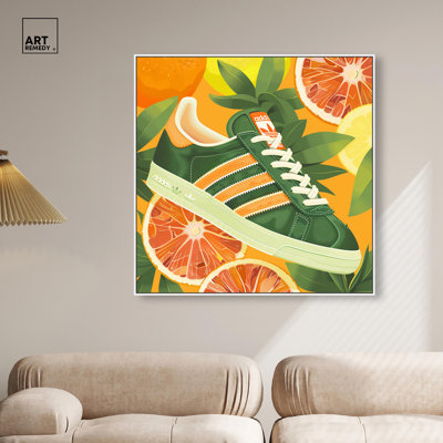 Citrus Sneaker Canvas Sneaker Wall Art by Art Remedy
