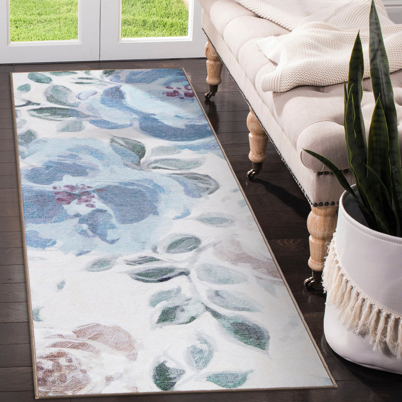 Performance Flatweave Washable Floral Indoor / Outdoor Rug, Runner 2'5" x 7'