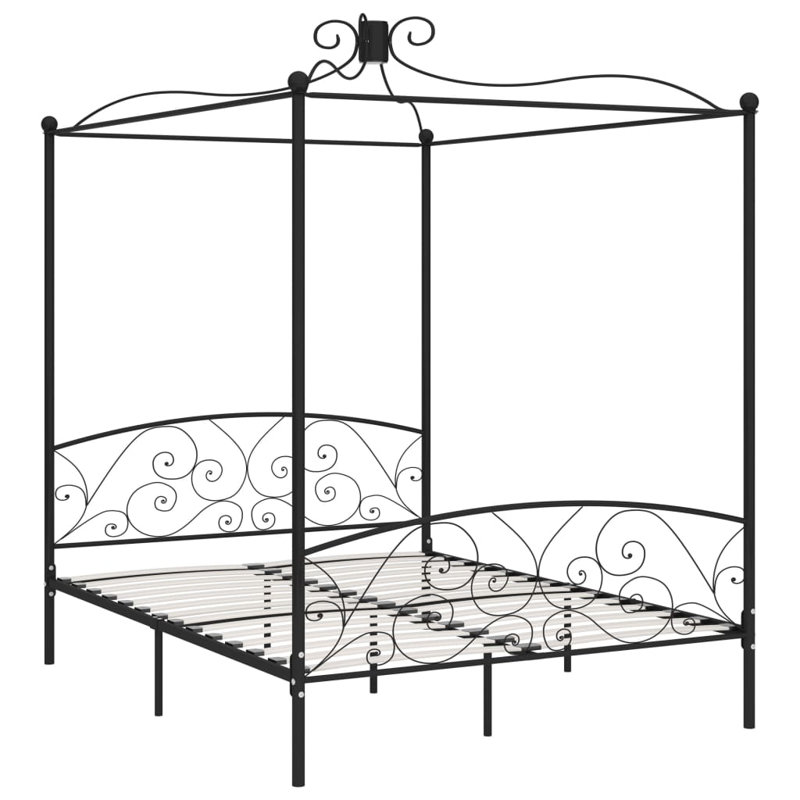 Rocky Metal Bed, 160 x 200 cm, black