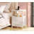 Nightstand With Charging Station, Side Table With Fabric Drawers, End Table With Open Shelf, Bedside Table With USB Ports And Outlets, Night Stand For Bedroom, White