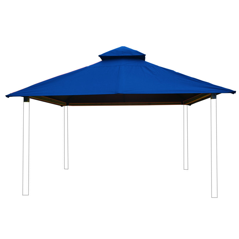 Roof Framing And Mounting 12 Ft. W x 12 Ft. D Solid Wood Gazebo, Island Blue, 141.5" H x 144" W x 144" D