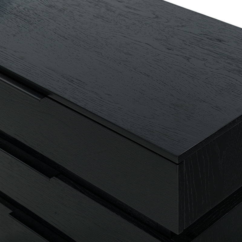 Titus 3 Drawer Stacked Chest, Black
