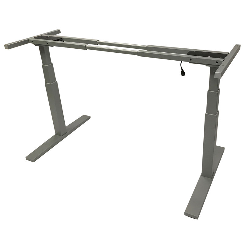 Adjustable Metal Base Standing Desk, Grey